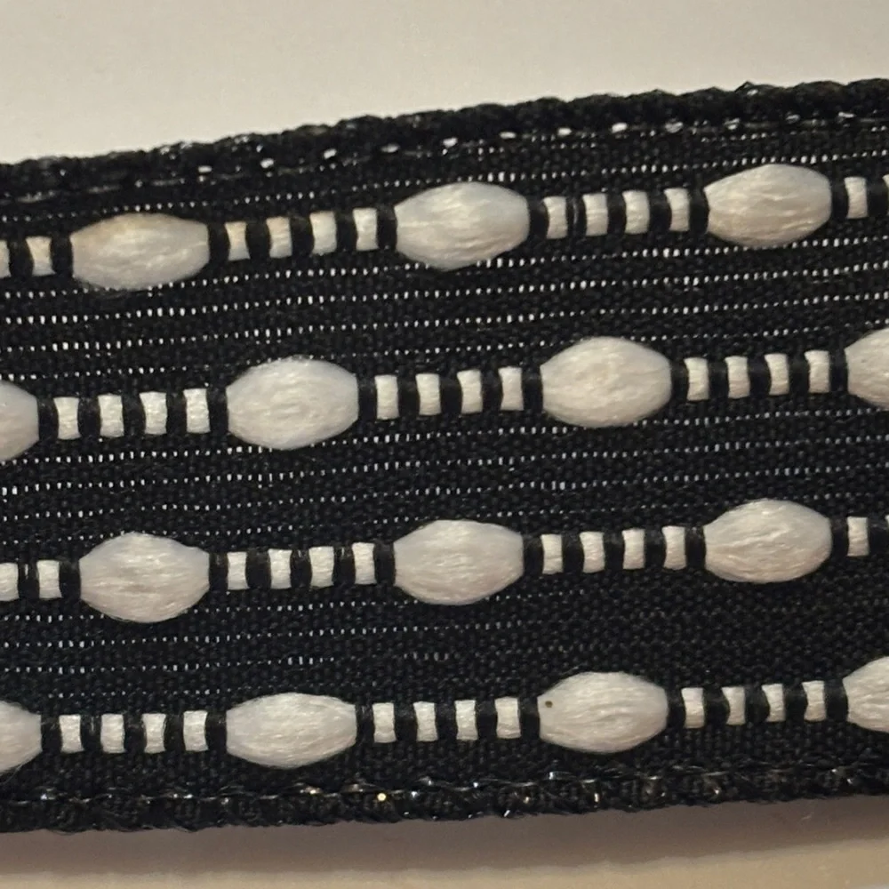 Black and White Snowball Weave Ribbon Black and White Dot Pattern Ribbon 25ft
